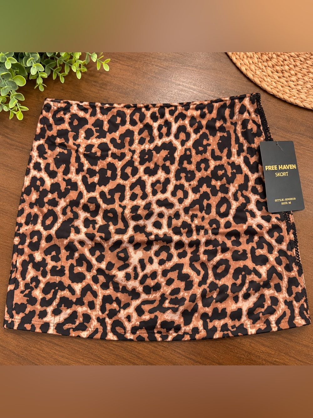 Free Haven Leopard Print Skort in Brown/Black